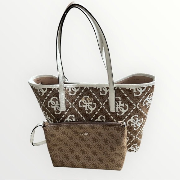 GUESS Vikky Tote Bag with Pouch - Picture 1 of 8